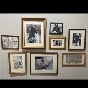 Assorted Vintage Gold and Brown 8- Picture Frame Wall Gallery